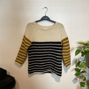 3/4 Sleeve Striped Sweater